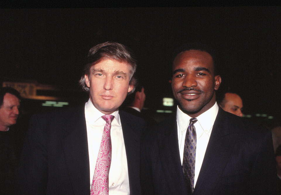 Donald Trump with Evander Holyfield in 1988.