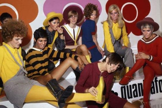 Mary Quant and models at the Quant Afoot footwear collection launch, 1967 (V&A)