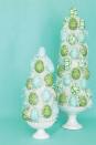<p>Feather your nest with topiaries made from paper napkin-covered plastic eggs glued onto Easter grass-covered Styrofoam cones.</p><p><strong><em><a href="https://www.womansday.com/home/crafts-projects/how-to/a5650/easter-craft-how-to-egg-topiary-116415/" rel="nofollow noopener" target="_blank" data-ylk="slk:Get the Easter Egg Topiaries tutorial.;elm:context_link;itc:0;sec:content-canvas" class="link ">Get the Easter Egg Topiaries tutorial.</a></em></strong></p><p><strong><a class="link " href="https://www.amazon.com/Darice-01260P-1-Piece-Craftwork-9-85-Inch/dp/B00AF8I9E6/ref=dp_prsubs_1?pd_rd_i=B00AF8I9E6&psc=1&tag=syn-yahoo-20&ascsubtag=%5Bartid%7C10070.g.1751%5Bsrc%7Cyahoo-us" rel="nofollow noopener" target="_blank" data-ylk="slk:SHOP SYROFOAM CONES;elm:context_link;itc:0;sec:content-canvas">SHOP SYROFOAM CONES</a></strong></p>
