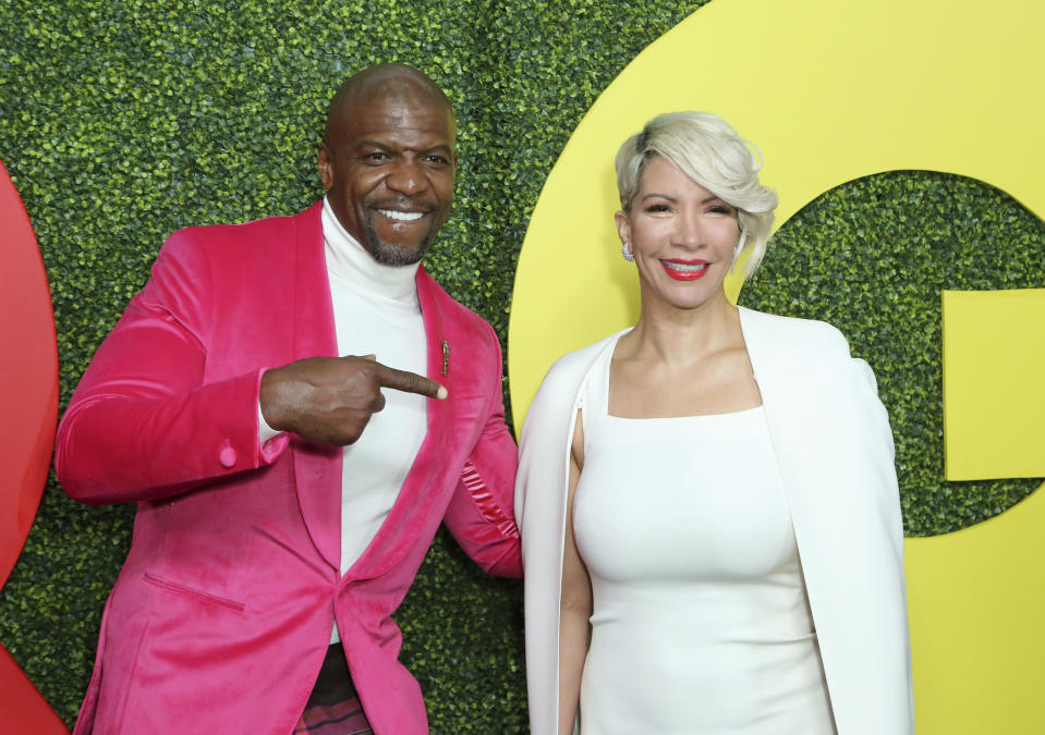 Terry Crews, left, and Rebecca Crews arrive at the 2018 GQ's Men of the Year Celebration on Thursday, Dec. 6, 2018, in Beverly Hills, Calif. (Photo by Willy Sanjuan/Invision/AP)