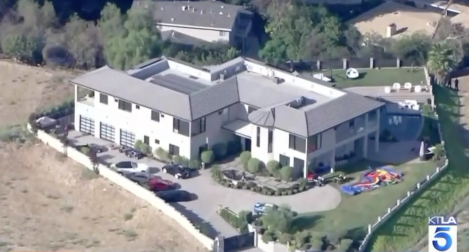 The suit says that the plaintiff later ended up at Brown’s home as she was told by Grissom she could retrieve her cell phone at that location, where the party was continuing. Source: KTLA