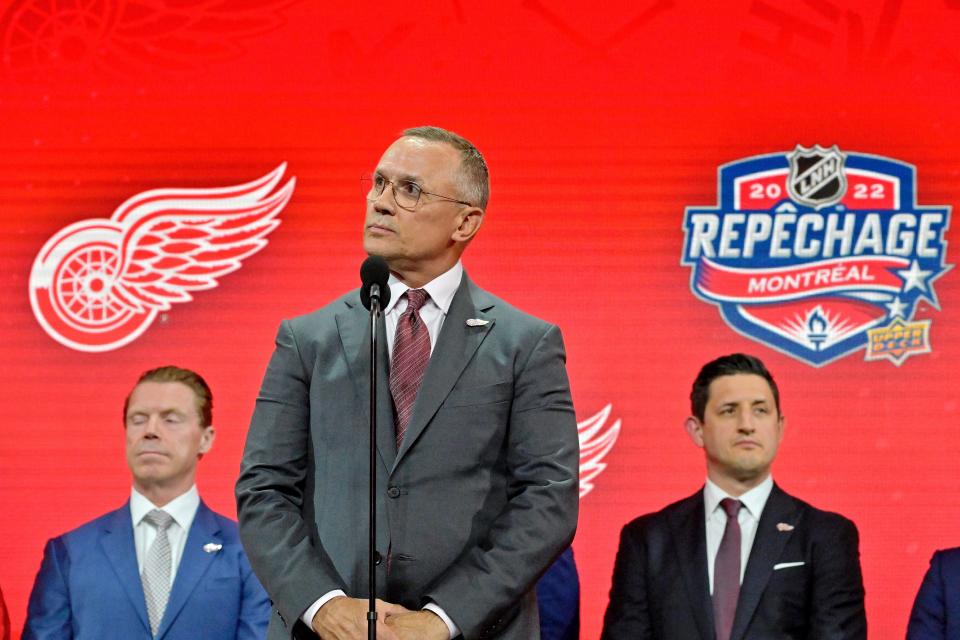 Detroit Red Wings general manager Steve Yzerman during the first round of the NHL draft at Bell Centre, July 7, 2022 in Montreal.