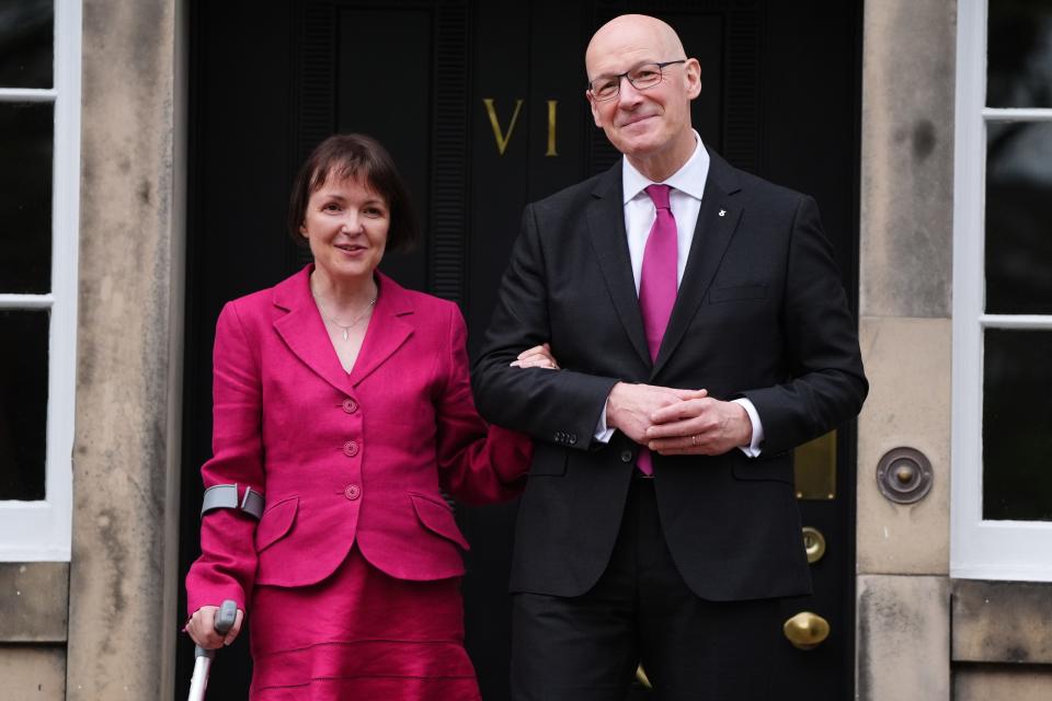 John Swinney and his wife Elizabeth at the Court Session (PA Wire)
