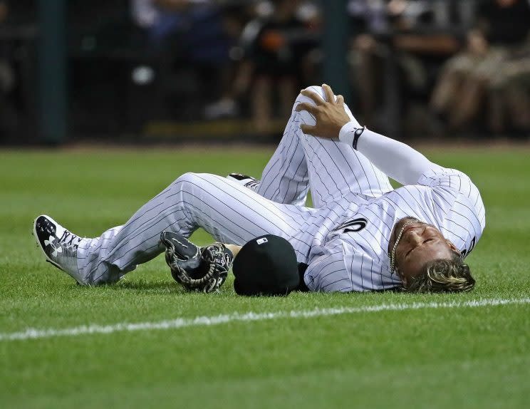 Yoan Moncada left Monday's game after a collision in right field. (Getty Images)