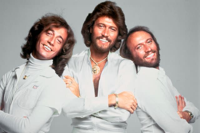 <p>Michael Ochs Archives/Getty</p> The Bee Gees, circa 1977