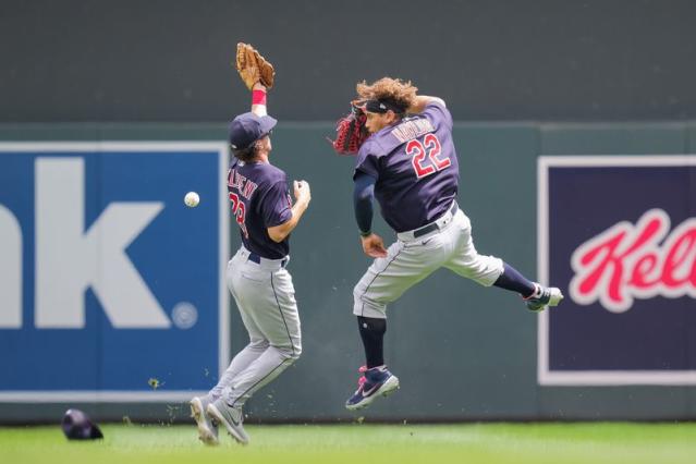 Josh Naylor injury: Cleveland OF hurt after collision (video