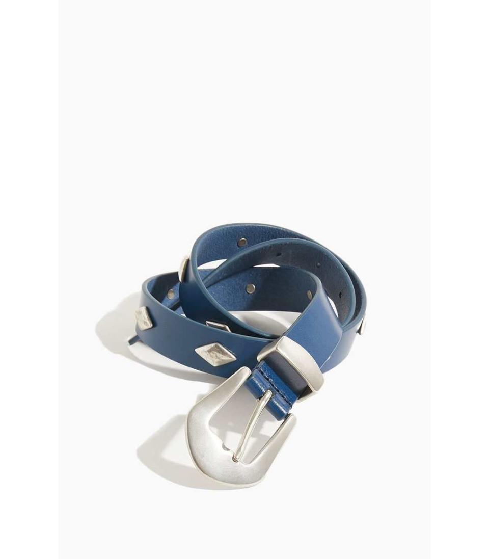 15) Djola Studded Belt in Indigo