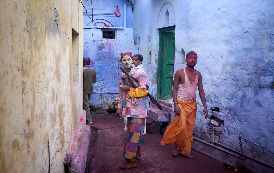 Nandgaon celebrates the Holi Festival <br><br> <p>Travel photojournalist JITENDRA SINGH lives and works in Shimla, Himachal Pradesh and is deeply interested is music, the visual arts and literature. His work has been used by Getty Images, National Geographic Traveler, Outlook Traveller, and government departments such as the Ministry of External Affairs, Ministry of Culture. <a href="http://www.flickr.com/photos/jitens/" rel="nofollow noopener" target="_blank" data-ylk="slk:Enjoy more of his work on Flickr;elm:context_link;itc:0;sec:content-canvas" class="link ">Enjoy more of his work on Flickr</a></p>