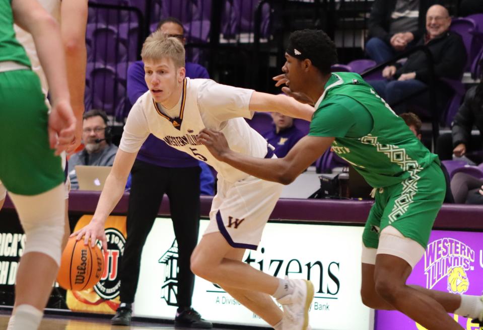 Western Illinois guard Trenton Massner set the program record for points in a game Monday, Jan. 23, 2023, scoring 46 in a 92-80 win over North Dakota.