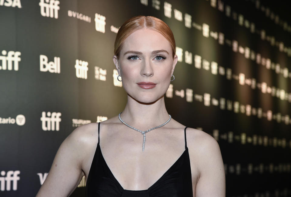 FILE - Evan Rachel Wood attends the premiere for "Weird: The Al Yankovic Story," on Day 1 of the Toronto International Film Festival at the Royal Alexandra Theatre, Sept. 8, 2022, in Toronto. On Tuesday, May 9, 2023, a California judge threw out key sections of Marilyn Manson's lawsuit against his former fiancée, “Westworld” actor Wood, claiming she fabricated public allegations that he sexually and physically abused her during their relationship and encouraged other women to do the same. (Photo by Evan Agostini/Invision/AP, File)