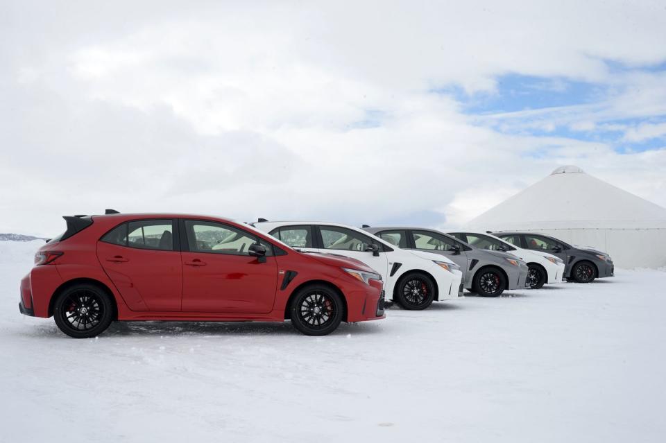 toyota gr corolla at bridgestone winter driving school ice track