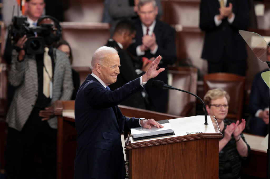 President Biden Delivers His First State Of The Union Address To Joint Session Of  Congress