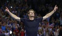 Tennis - Great Britain v Australia - Davis Cup Semi Final - Emirates Arena, Glasgow, Scotland - 19/9/15 Men's Doubles - Great Britain's Andy Murray celebrates after winning their match Action Images via Reuters / Jason Cairnduff Livepic