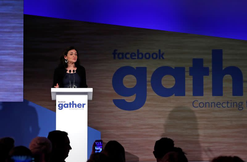 Facebook's COO Sandberg addresses Facebook Gather conference in Brussels