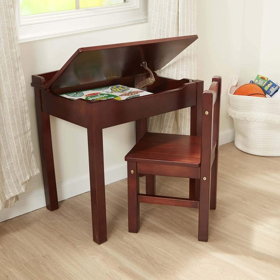 7) Wooden Lift-Top Desk & Chair