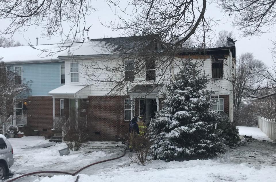 A fire heavily damaged a residence at Dorcliffe Townhouses on Jan. 16, 2024.