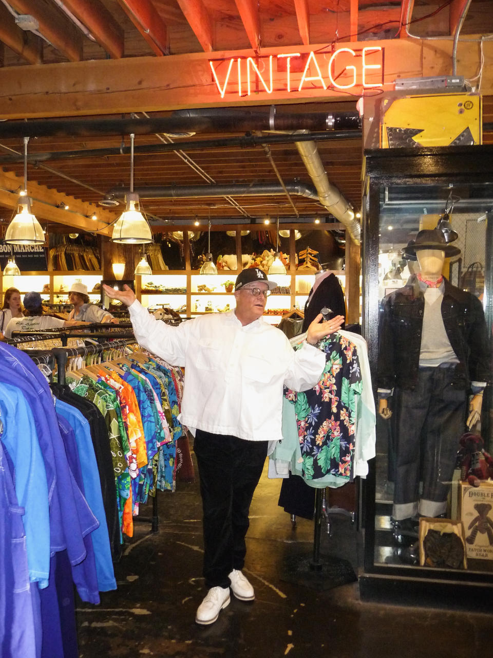 Mark Werts standing in the middle of his new vintage section of American Rag in Los Angeles