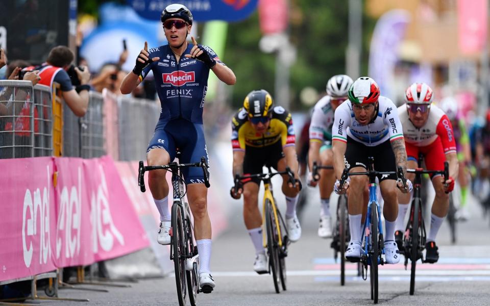 Tim Merlier  - Giro d'Italia 2021: Tim Merlier sprints to victory on stage two as Filippo Ganna retains pink jersey - GETTY IMAGES