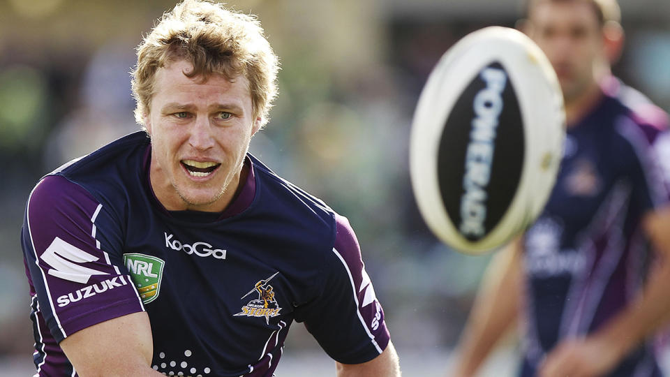 Brett Finch, pictured here in action for the Melbourne Storm in 2013. 