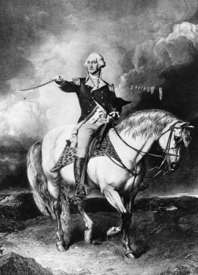 George Washington A pesar de que no vivía en la Casa Blanca, hay que hacer mención a las mascotas de George Washington, que incluían una docena de perros de caza, un loro, y varios caballos, muchos de los cuales se utilizaron durante la revolución americana.