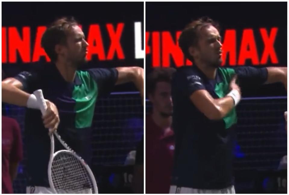 Daniil Medvedev se burl&#xf3; del p&#xfa;blico en el Torneo de Metz. (Foto: Tennis TV).