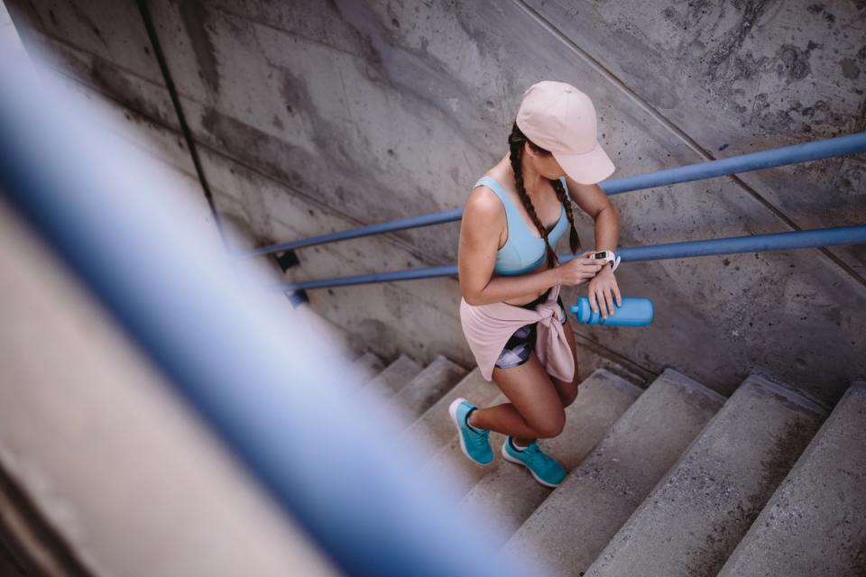 Climbing stairs is great exercise — and helps heart health  (Getty Images)