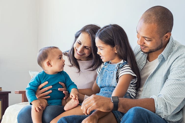 <span class="caption">Playing favourites.</span> <span class="attribution"><a class="link " href="https://www.shutterstock.com/image-photo/multiethnic-family-playing-happy-baby-son-721479892?src=XMplSmFh-v7D0K5-S27Qfw-1-98" rel="nofollow noopener" target="_blank" data-ylk="slk:Rido/Shutterstock;elm:context_link;itc:0;sec:content-canvas">Rido/Shutterstock</a></span>