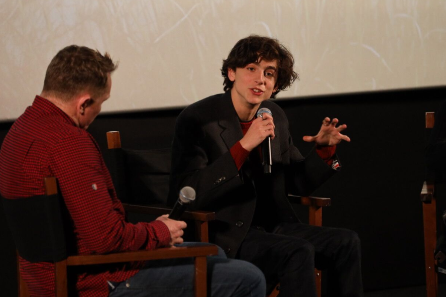 Timothée Chalamet speaks at a screening of Beautiful Boy, in aid of addiction charity AddAction. (Photo: AddAction)