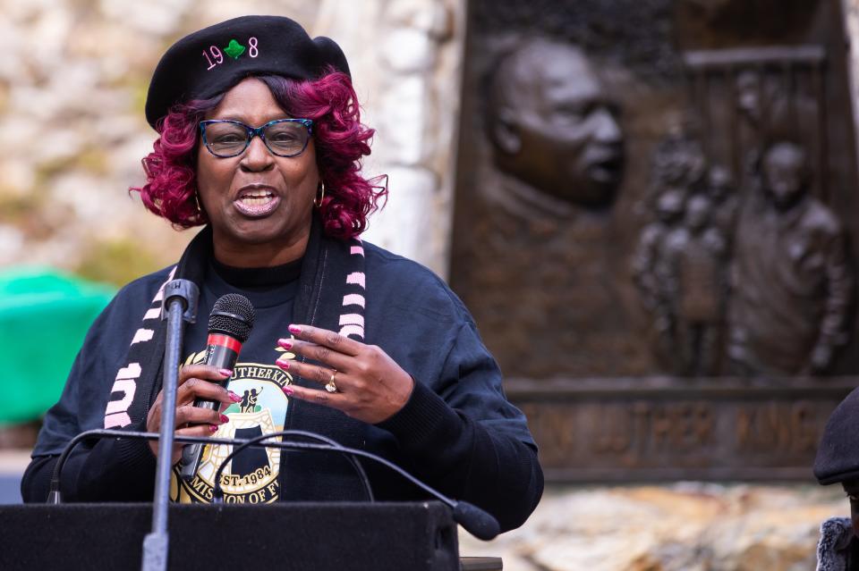 Marie Herring, chaplain for the MLK Commission of Florida, spoke Monday in Gainesville.