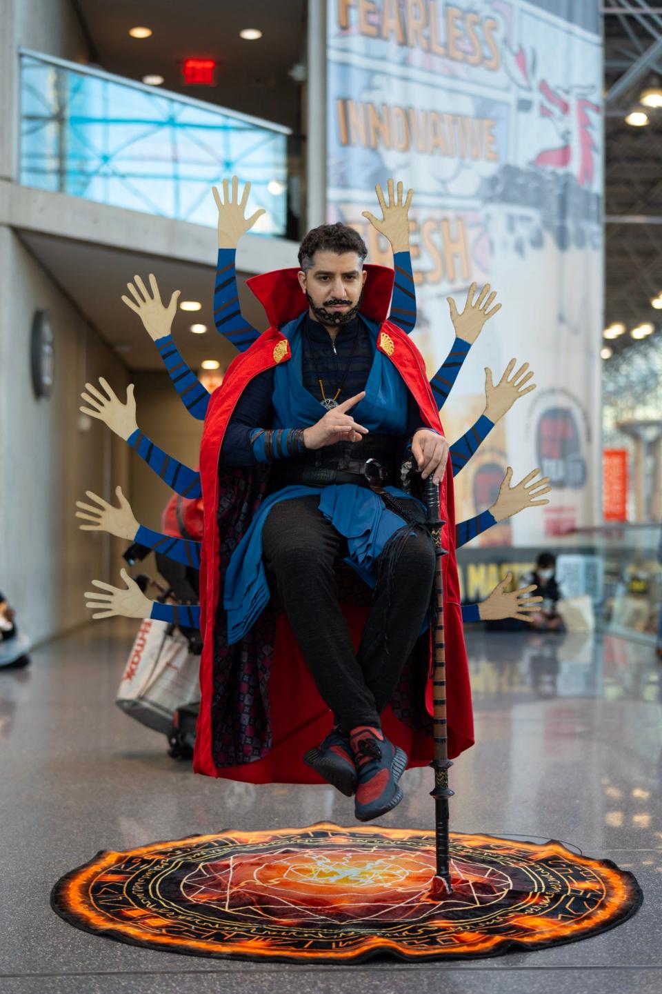 A cosplayer dressed as Doctor Strange at New York Comic Con 2022.