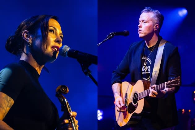 Amanda Shires opened for Jason Isbell on Thursday night, six months after the couple filed for divorce. - Credit: Keith Griner/Getty Images; Erika Goldring/Getty Images