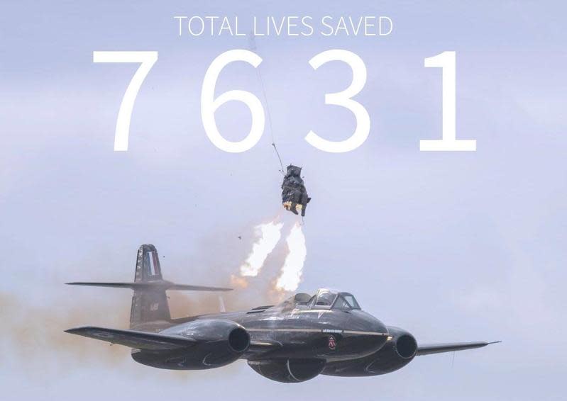 製造飛機彈射椅的馬丁貝克公司昨po文，將救援數字「7629」上調為「7631」，向世人宣布他們又成功救命2次，這回主角正是中華民國前空軍飛官張復一上校。（翻攝自Martin-Baker臉書粉專）