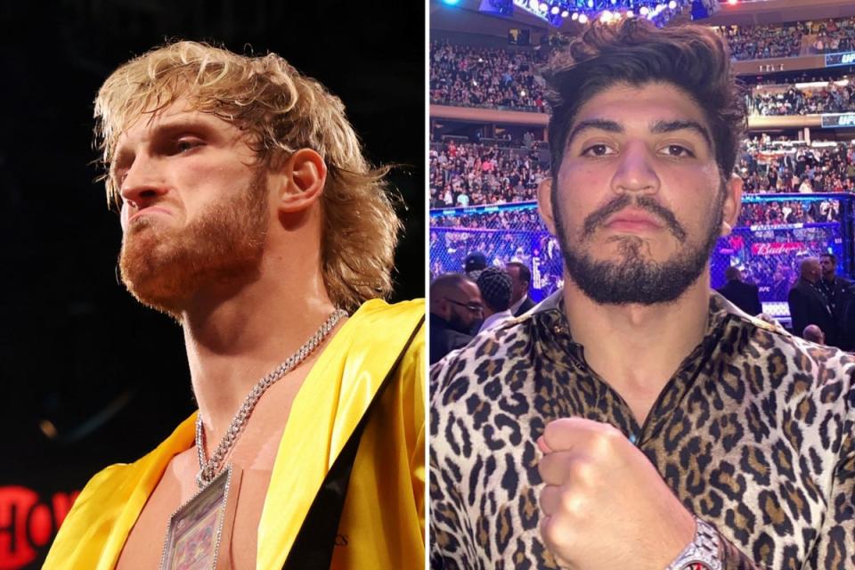 Logan Paul, left, and Dillon Danis (Getty Images and @dillondanis via Instagram)