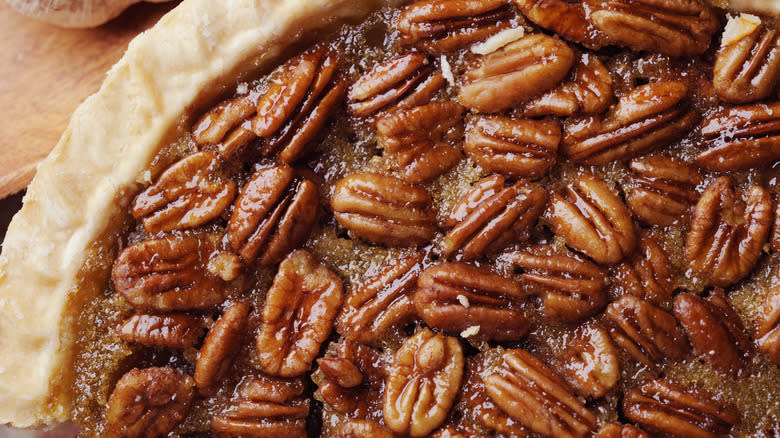 pecan pie close-up