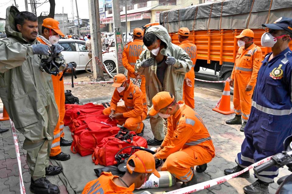 Police and NDRF had cordoned off around 600 metres of the area. (AFP via Getty Images)