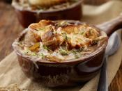 <p>Slow cooking really brings out the aroma of this onion soup, which makes use of your <a href="https://www.thedailymeal.com/what-is-the-shelf-life-of-rice-flour-pantry-staples?referrer=yahoo&category=beauty_food&include_utm=1&utm_medium=referral&utm_source=yahoo&utm_campaign=feed" rel="nofollow noopener" target="_blank" data-ylk="slk:basic pantry staples;elm:context_link;itc:0;sec:content-canvas" class="link ">basic pantry staples </a>to make an appetizing meal. <a href="https://www.thedailymeal.com/entertain/party-staples-should-be-every-freezer-0?referrer=yahoo&category=beauty_food&include_utm=1&utm_medium=referral&utm_source=yahoo&utm_campaign=feed" rel="nofollow noopener" target="_blank" data-ylk="slk:You should always keep soup broth in the freezer;elm:context_link;itc:0;sec:content-canvas" class="link ">You should always keep soup broth in the freezer</a> so you can easily prepare this soup any day of the week.</p> <p><a href="https://www.thedailymeal.com/easy-french-onion-soup-recipe?referrer=yahoo&category=beauty_food&include_utm=1&utm_medium=referral&utm_source=yahoo&utm_campaign=feed" rel="nofollow noopener" target="_blank" data-ylk="slk:For the Slow Cooker Onion Soup With Crusty Toast recipe, click here.;elm:context_link;itc:0;sec:content-canvas" class="link ">For the Slow Cooker Onion Soup With Crusty Toast recipe, click here.</a></p>