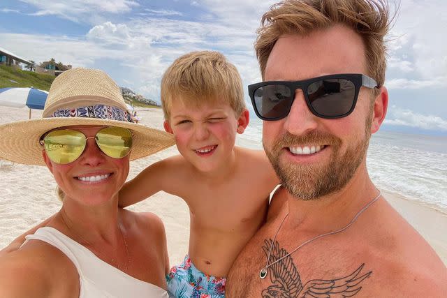 charleskelley/Instagram Charles Kelley with his wife Cassie and son Ward