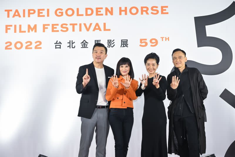 ▲電影《獨立時代》數位修復版首映會，演員王維明（左起）、陳湘琪、倪淑君、陳以文一同出席。（圖／金馬執委會提供）