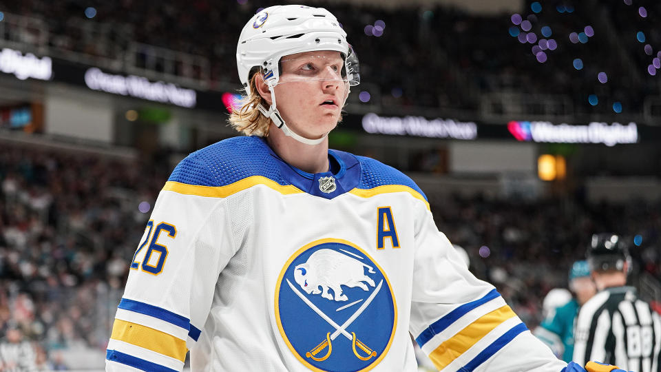 Rasmus Dahlin signed a monster eight-year contract with the Sabres. (Photo by Kavin Mistry/NHLI via Getty Images)