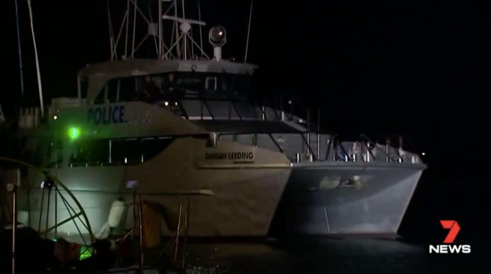 Police vessels were sent out to the site on Wednesday evening. Source: 7 News