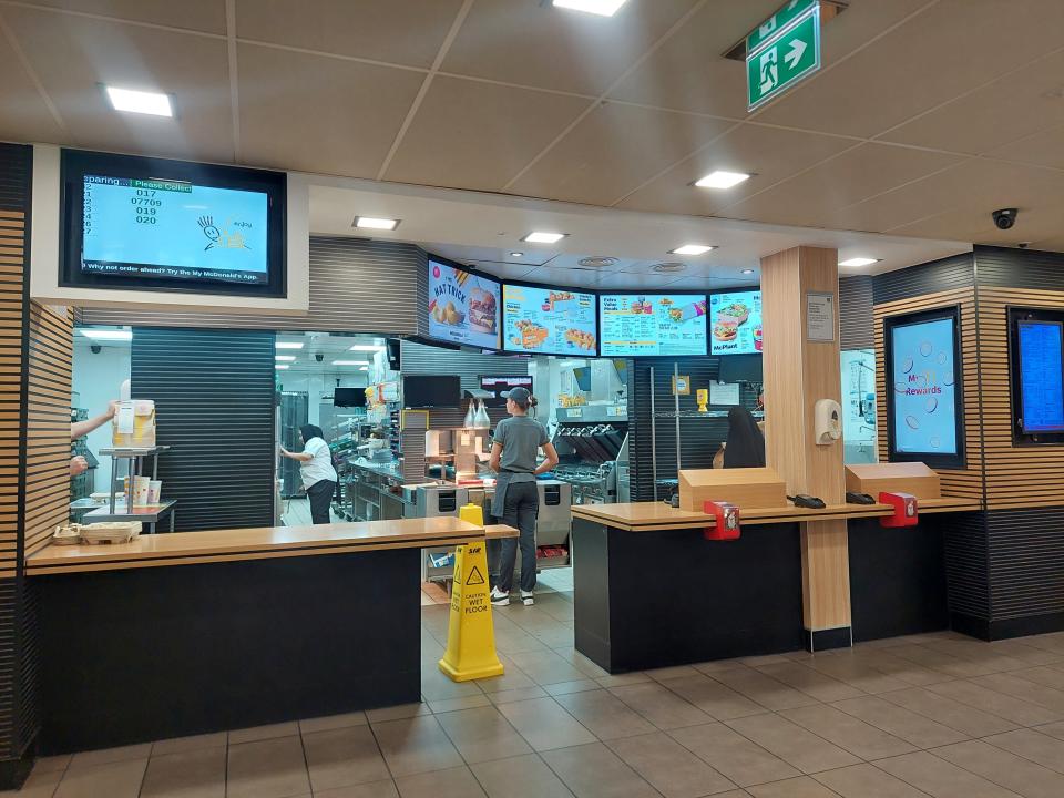 The interior of the McDonald's in Bethnal Green, London. Taken in July 2024