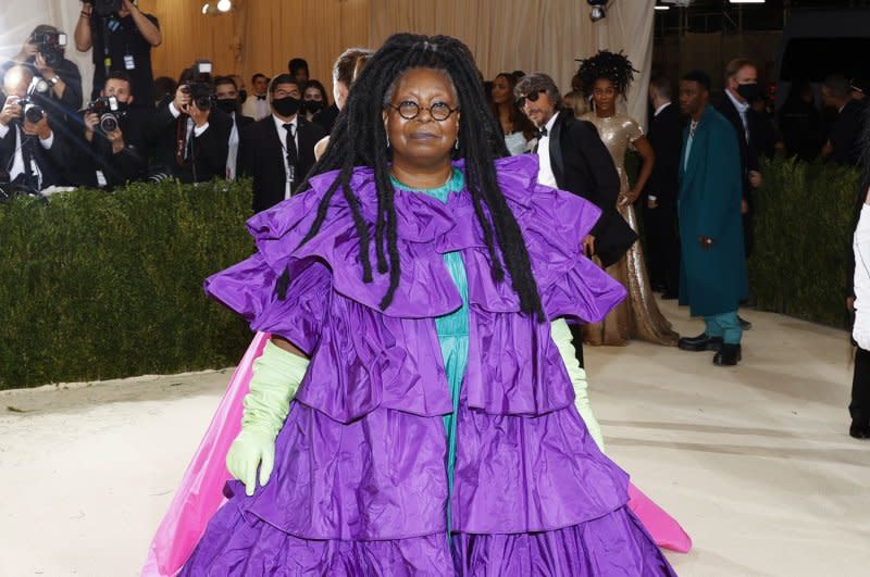 Whoopi Goldberg attends the Costume Institute Benefit at the Metropolitan Museum of Art in 2021. File Photo by John Angelillo/UPI