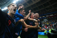 <p>Croatia celebrate going to the World Cup final for the first time </p>