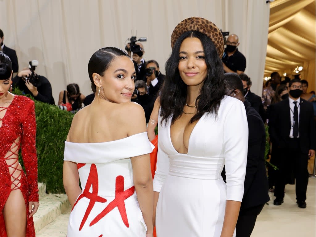 Designer accuses brand behind AOC’s Met Gala dress of taking design (Getty Images)