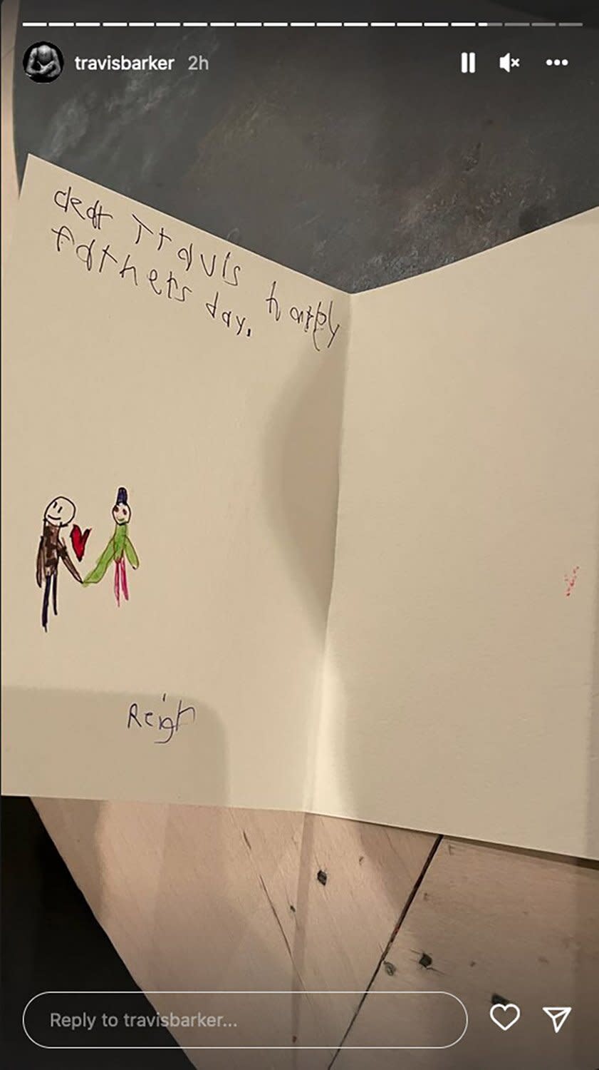 Travis Barker Shares Fathers’ Day Cards from Kourtney Kardashian’s Kids Penelope and Reign 