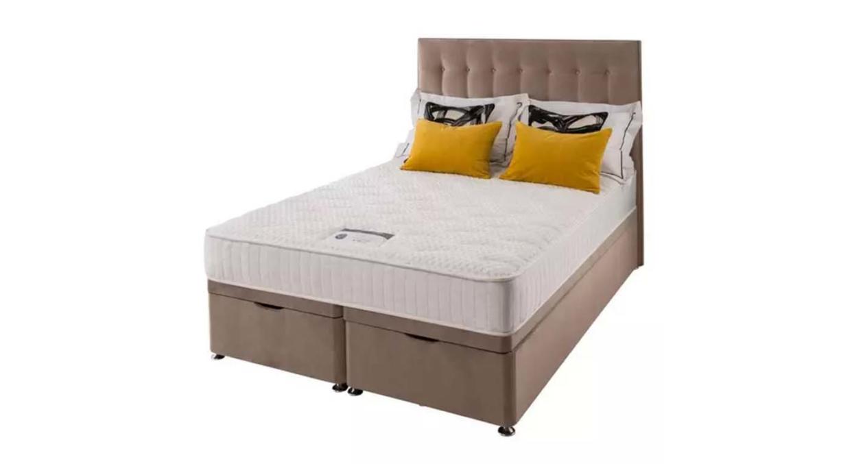 Silentnight Mila Velvet 1000 Memory Ottoman Storage Bed with Headboard