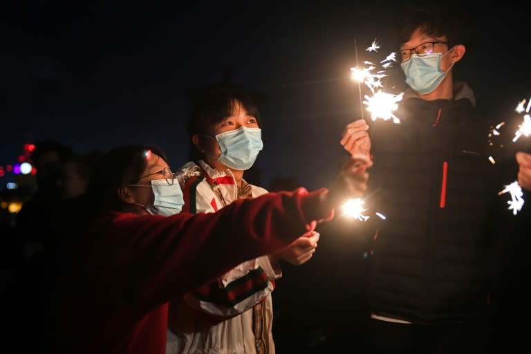 The virus surges dampened New Year's celebrations around the world (AFP/ANDY BUCHANAN)