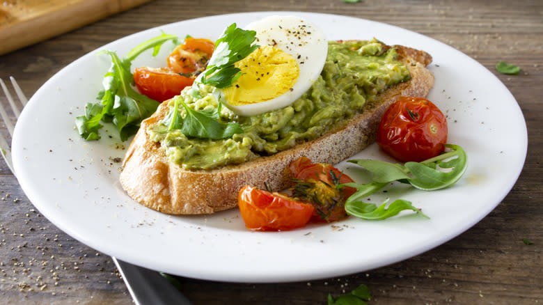 boiled egg on avocado toast