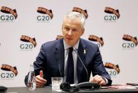 FILE PHOTO: French Finance and Economy Minister Bruno Le Maire speaks during the G20 finance ministers and central bank governors meeting in Riyadh