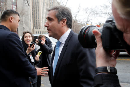 U.S. President Donald Trump's personal lawyer Michael Cohen arrives at federal court in the Manhattan borough of New York City, New York, U.S., April 16, 2018. REUTERS/Mike Segar